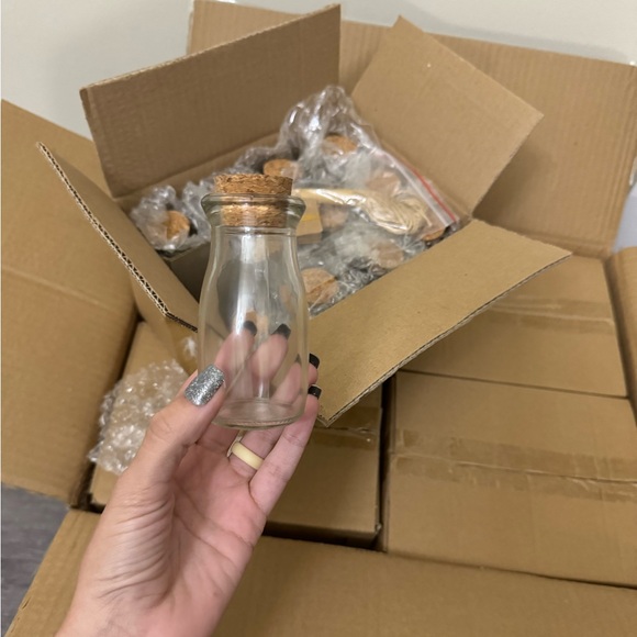 12 Glass Jars with Cork Tops Brand New - Picture 2 of 4